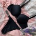 Черный гладкий комплект Victoria's Secret чашка 75B. Код: С55